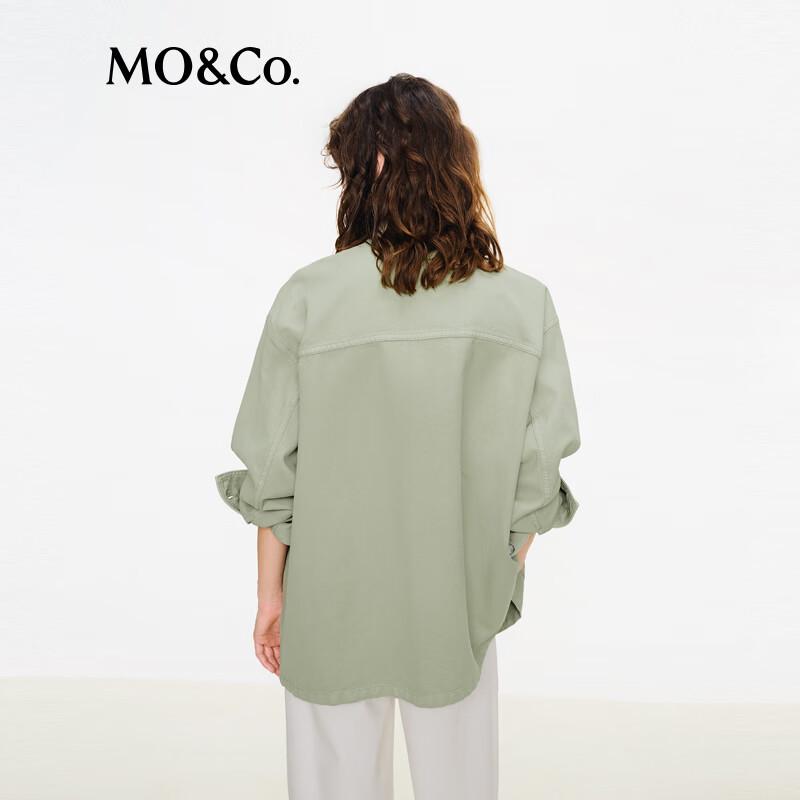 MO&Co. Solid Cotton Loose Fit Jacket