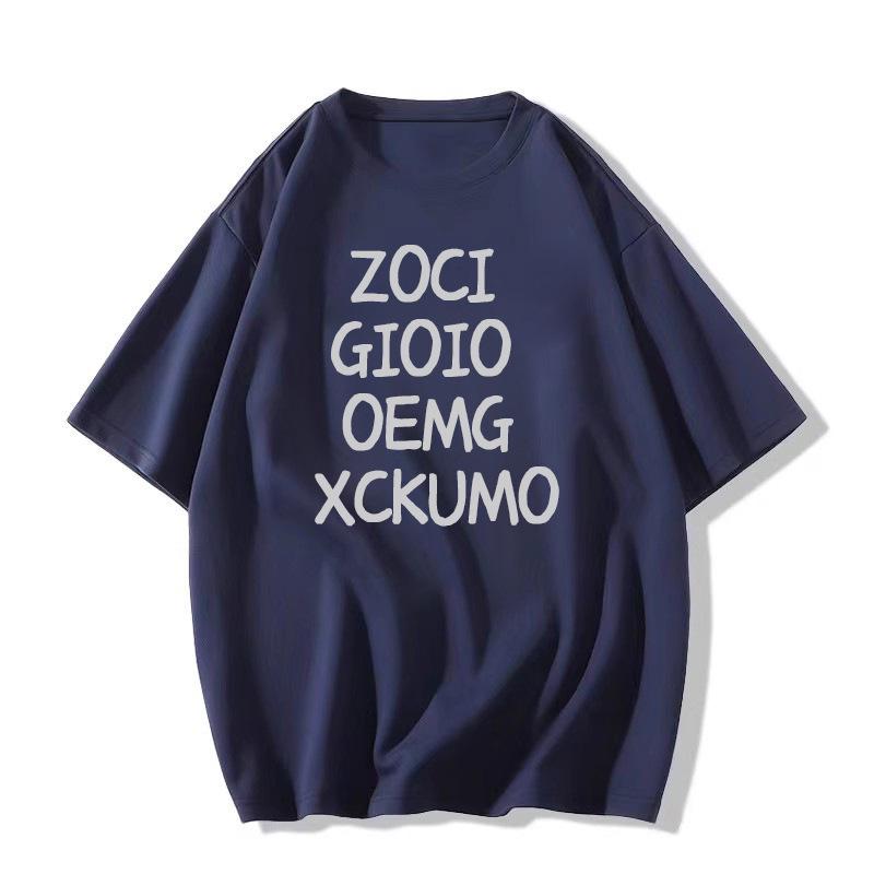 2025 Trendy Women's Pure Cotton Short Sleeve T-Shirt: European & American Style, Loose Straight-Shoulder Design