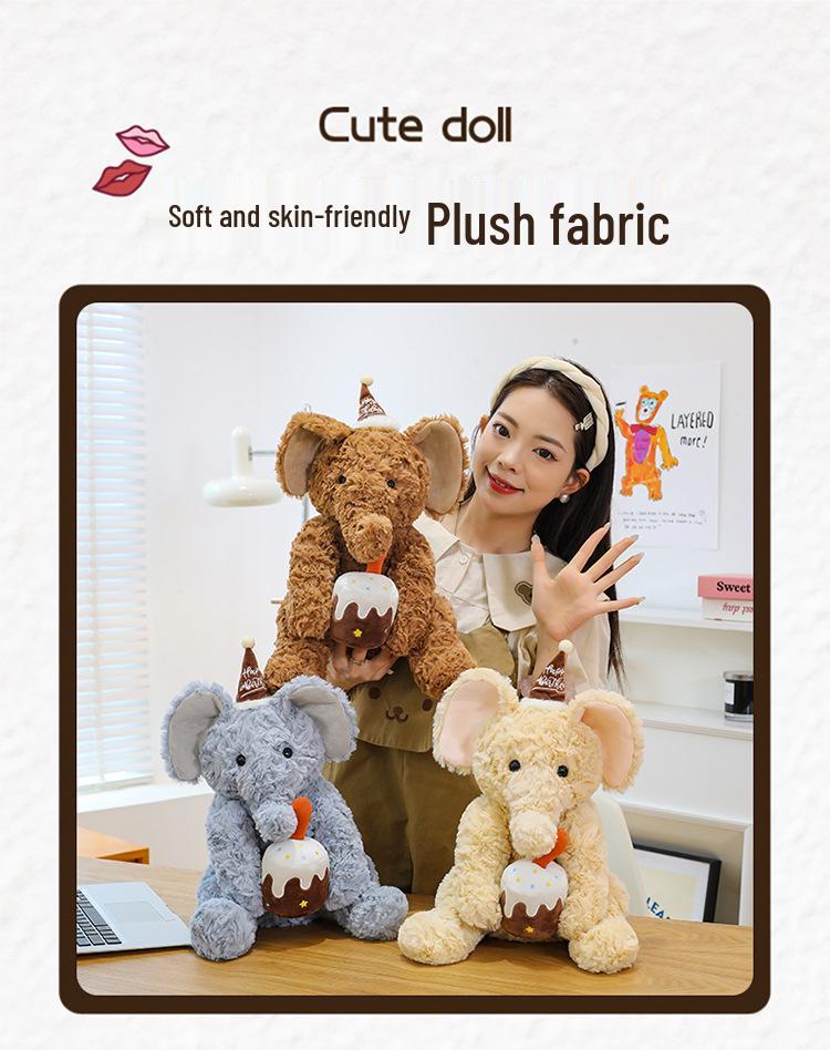 Cute Sitting Elephant Plush Toy Birthday Gift