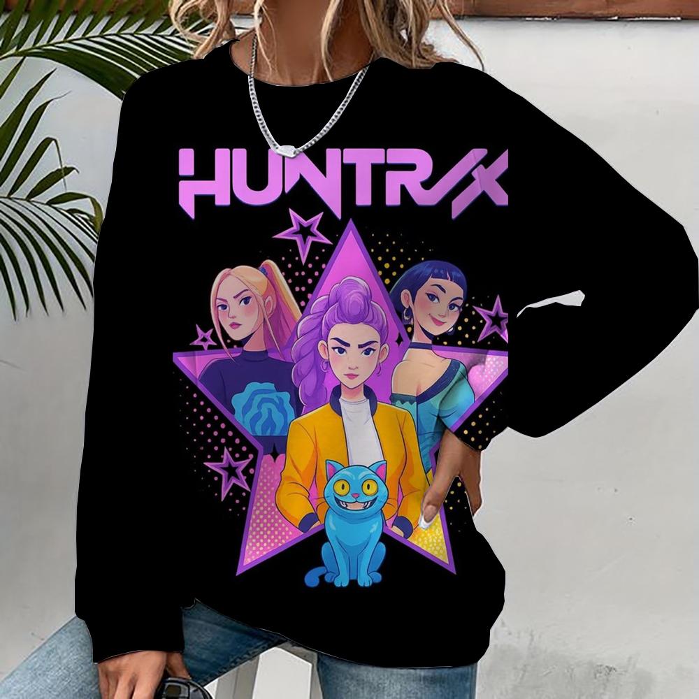 

Лучшая женская команда мира KPOP серия толстовка женская с цифровой печатью с длинным рукавом и круглым вырезом повседневная и удобная спортивная одежда XL