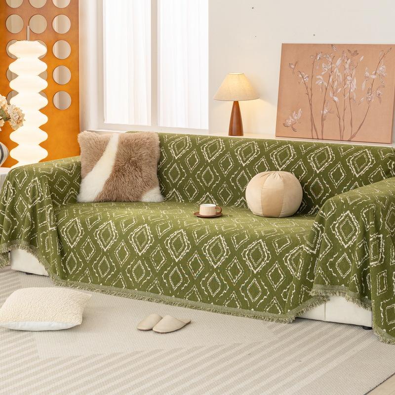 

Чехол для полотенца на диван из шенилла в современном стиле, одеяло, чехол для дивана в гостиную, универсальный чехол, цельный, с бахромой, 3 места 180x130cm