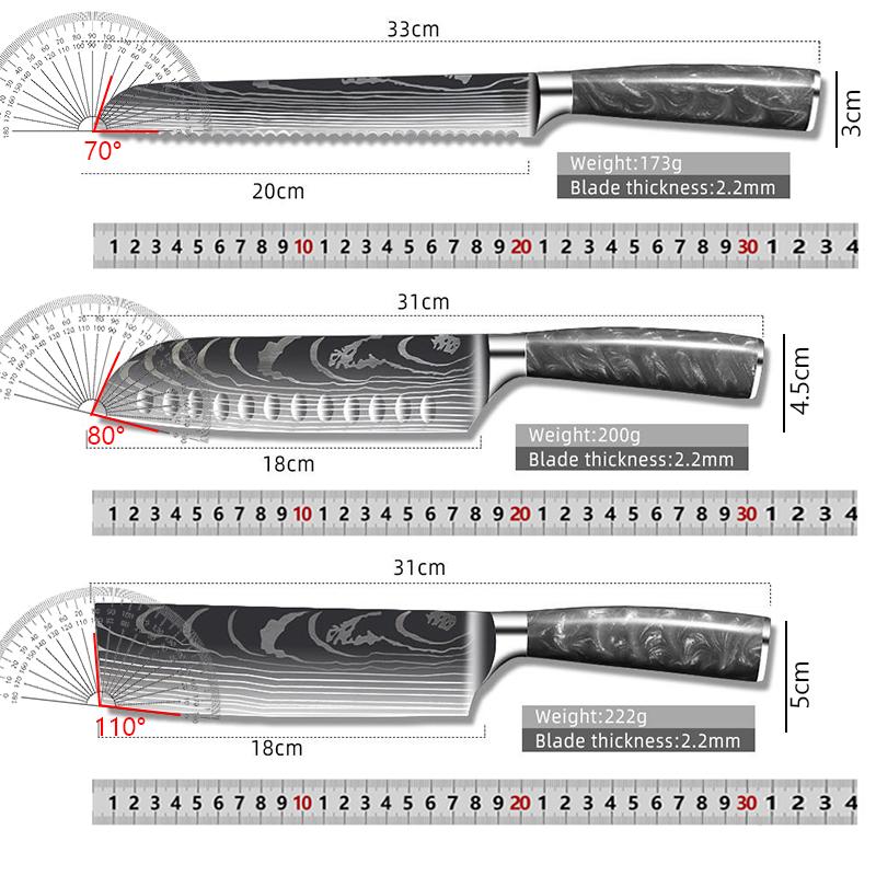 Kitchen Knives Stainless Steel Japanese Chef Knife Slicing Boning Peeling Meat Cutting Sushi Knife High-Quality Cooking Cutter