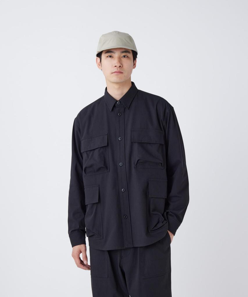 TAKIBI Herringbone Shirt Jacket Outerwear Jacket BLACK M [Snow Peak] SH-26SU004 Men's Women's