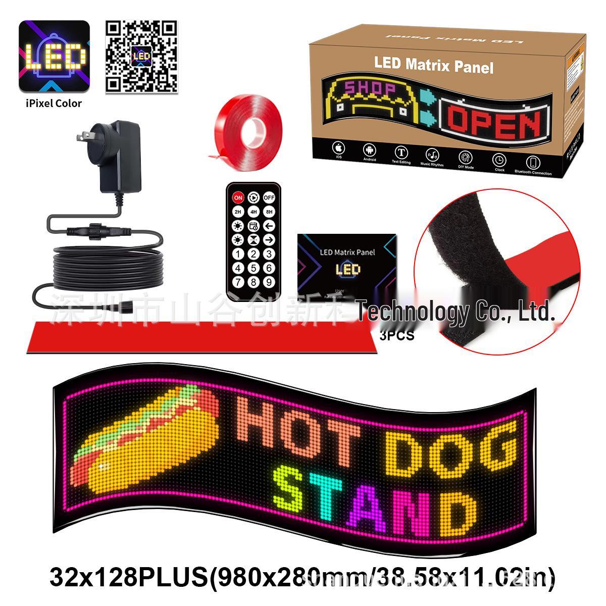 

Полноцветный гибкий светодиодный дисплей: Бегущая строка, Управление с мобильного телефона, Водонепроницаемая, Простая настройка.