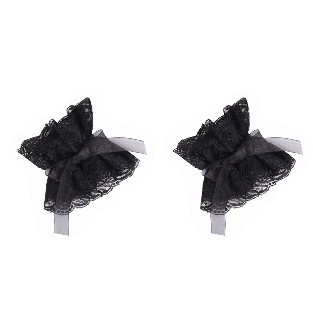 Detachable Lace Jabot Collar Solid Color Ruffled Neck Collar  Stage Performance Costume Accessory