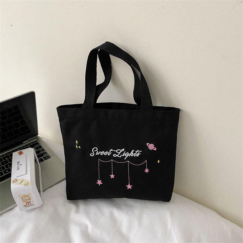 

Women s Casual Small Canvas Tote Bag - Handbag, Student Lunch Box, Zipper Style