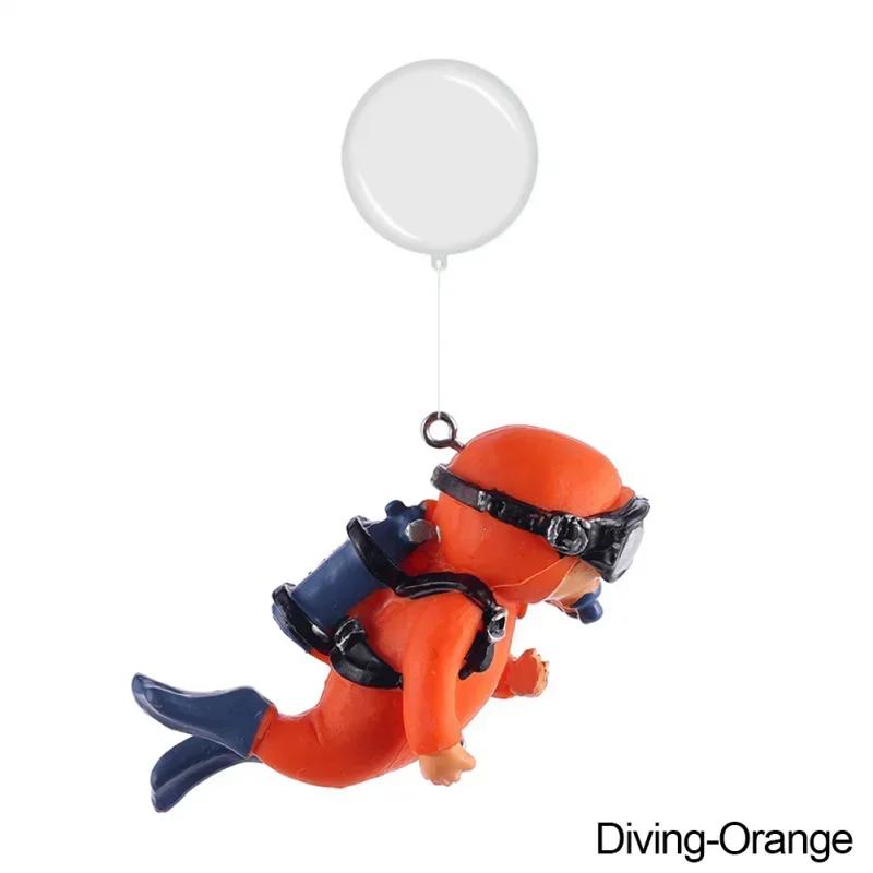 Fish Tank Decoration Luminous Green Mini Floating Diver Aquarium Ornaments Cute Small Floating Ball Aquarium Accessories Acuario