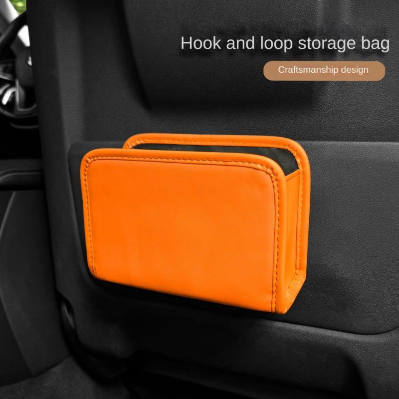 Car Trash Can Hanging Folding Portable Multifunctional Storage Box Leather Car Storage Bag Car Accessories Interior