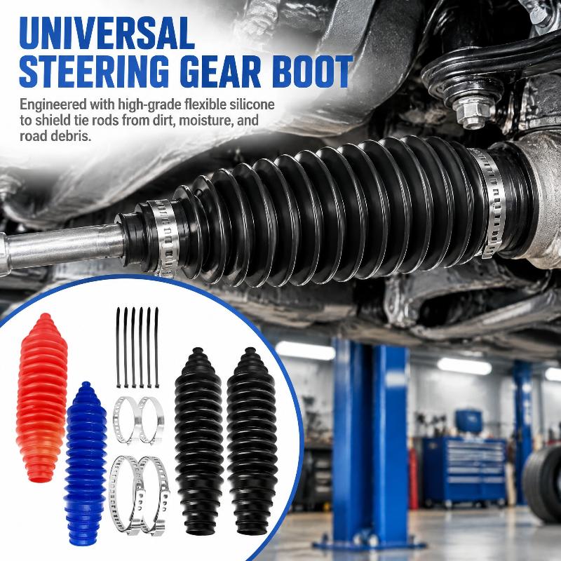 1/12Pcs Gear And Rack Silicone Cover With Clamps Universal Steering Tie Rod Dust Cover Kit Waterproof And Dustproof