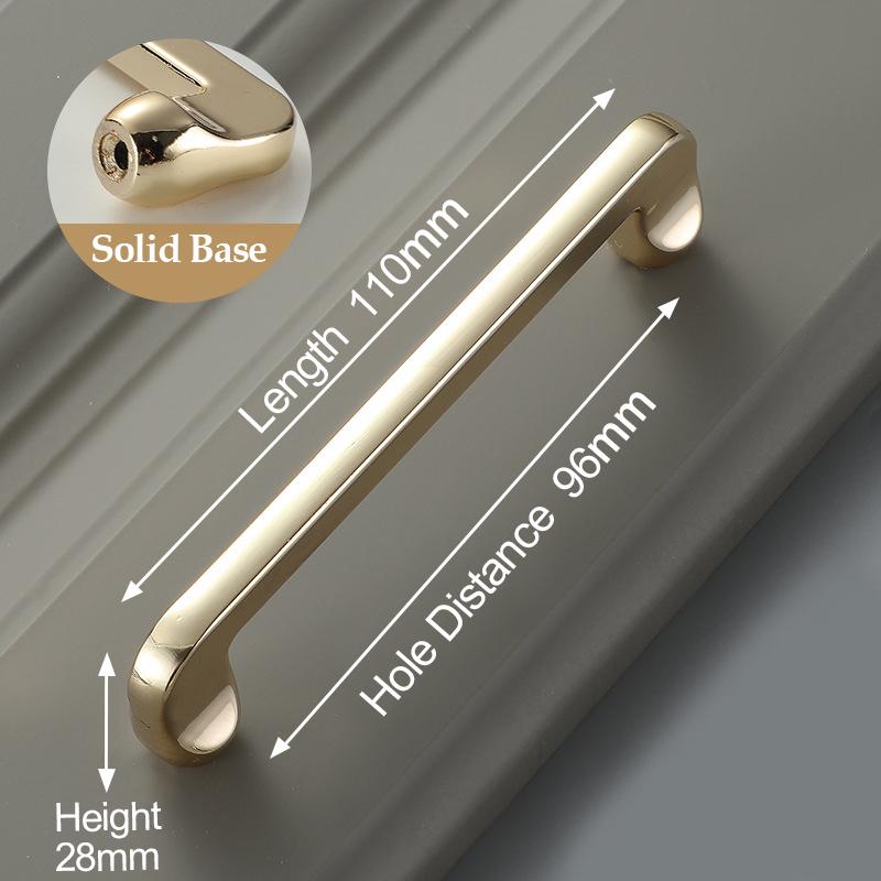 KAK Zinc Alloy Bright Gold Cabinet Pulls Light Luxury Stylish Kitchen Handles for Furniture Drawer Knobs Cabinet Hardware