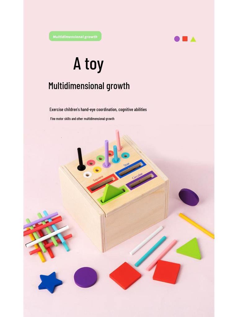 Montessori Wooden Educational Toy: Shape & Color Matching Coin Box for Early Learning