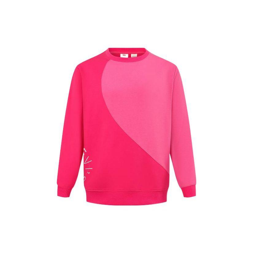 Levis Color Block Logo Print Crewneck Sweatshirt Women Sweatshirt Pink A5416-0002