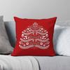 Scandinavian Christmas Tree On Red Square Pillowcase Polyester Linen Velvet Pattern Decor Throw Pillow Case Home Cushion Cover
