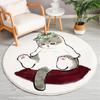 Christmas Cartoon Mat Kids Play Mat Cat Animal Round Carpet Bedroom Mat Living Room Carpet Kitchen Bathroom Anti-Slip Mat