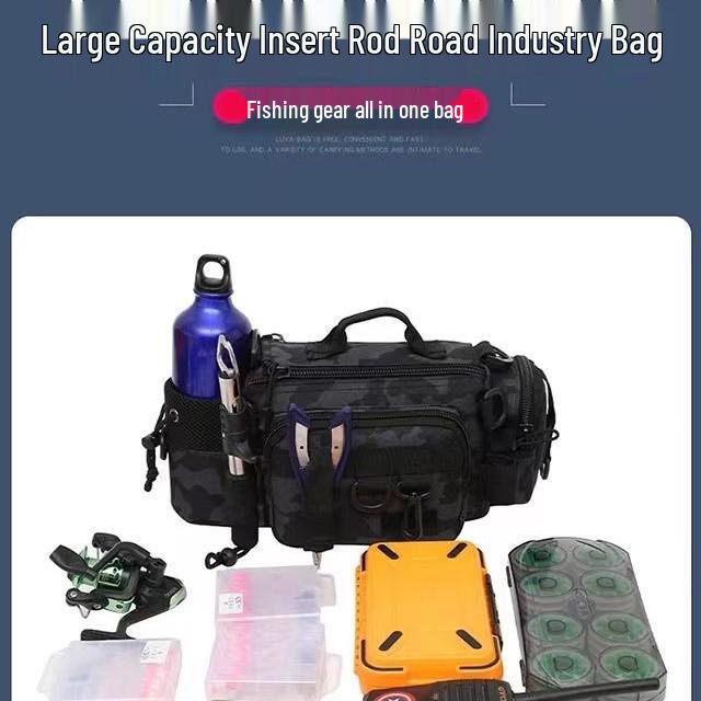 Multifunctional Waterproof Fishing Bag: Waist Pack, Shoulder Backpack, Crossbody, Rod Holder, Tackle Storage