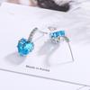 Heart Genuine Natural Garnet Red Ruby 925 Sterling Silver Stud Earrings for Women Fashion Statement Gemstone Jewelry Oorbellen