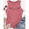 Elegant Vest for Women Salt & Light Biblical Verse Print Casual Loose Summer Vest Fashionable and elegant tops for commuting, vacation, and everyday