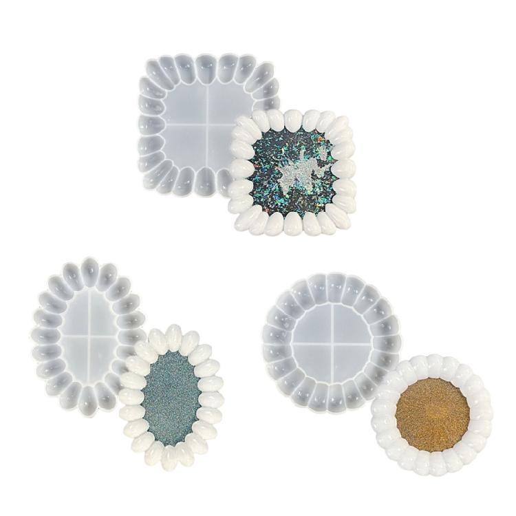 Jewelry Tray Mold Silicone Mould Multishaped Jewelry Dish Molds Bubble Coaster