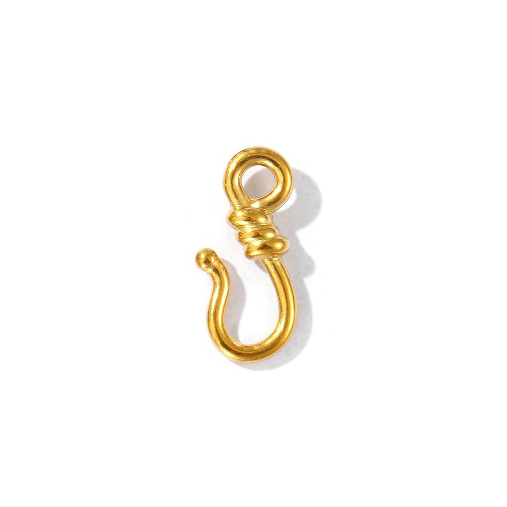 5 Pcs 304 Stainless Steel Tail Connection Hook Clasps 18k Gold Plated Fish Dragon Head For Diy Necklace Bracelet Charm Jewelry