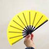 Chinese Folding Fan Solid Colour Comfortable Grip Smooth Opening Closing Tai Chi Fan Elegant Classical Dance Accessory
