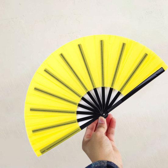 Chinese Folding Fan Solid Colour Comfortable Grip Smooth Opening Closing Tai Chi Fan Elegant Classical Dance Accessory