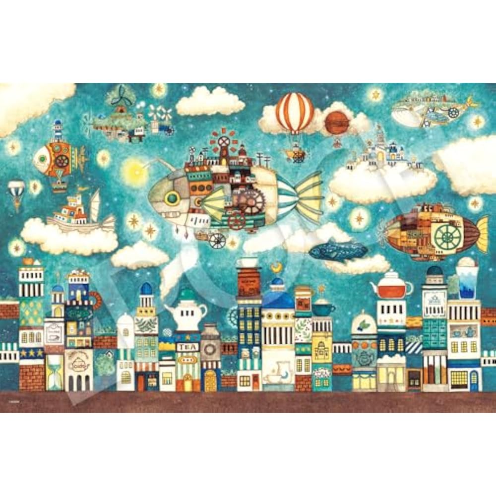 Epoch 1000 Piece Jigsaw Puzzle Illustration/Art Nishimura Noriko: Imaginary Street Cafe: Flying F...