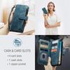 CaseMe Flip Leather Phone Case For iPhone 17 Pro Max 16 Plus 15 14 13 12 11 XS XR X Samsung S26 S25 FE S24 Ultra S23 S22 S21 Zipper Wallet Cards Cover