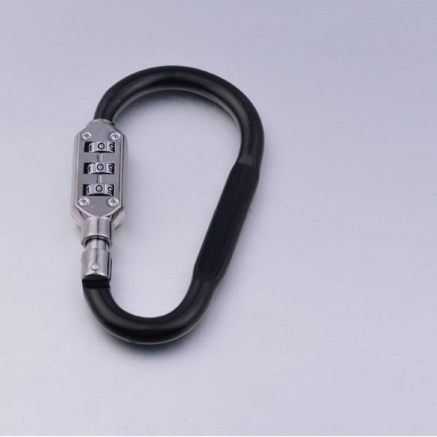 Custom Zinc Alloy Carabiner Combination Lock for Backpack