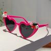 Heart Shaped Sunglasses Women New Cute Christmas Decorative Shades  Fashion Original Design Festival Rave Sun Glasses