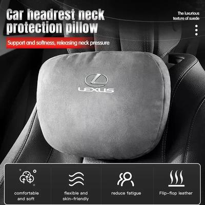 Car Suede Headrest Memory Cotton Neck Pillow For GX470 CT200H IS300H IS200 IS250 RX350 RX GX460 NX200 NX GS430 GS ES RX300