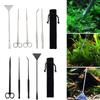 5 bucăți/set Kit de instrumente pentru rezervor de acvariu Aquascaping rezervor de pește plante acvatice pensete lungi foarfece instrumente de întreținere din oțel inoxidabil