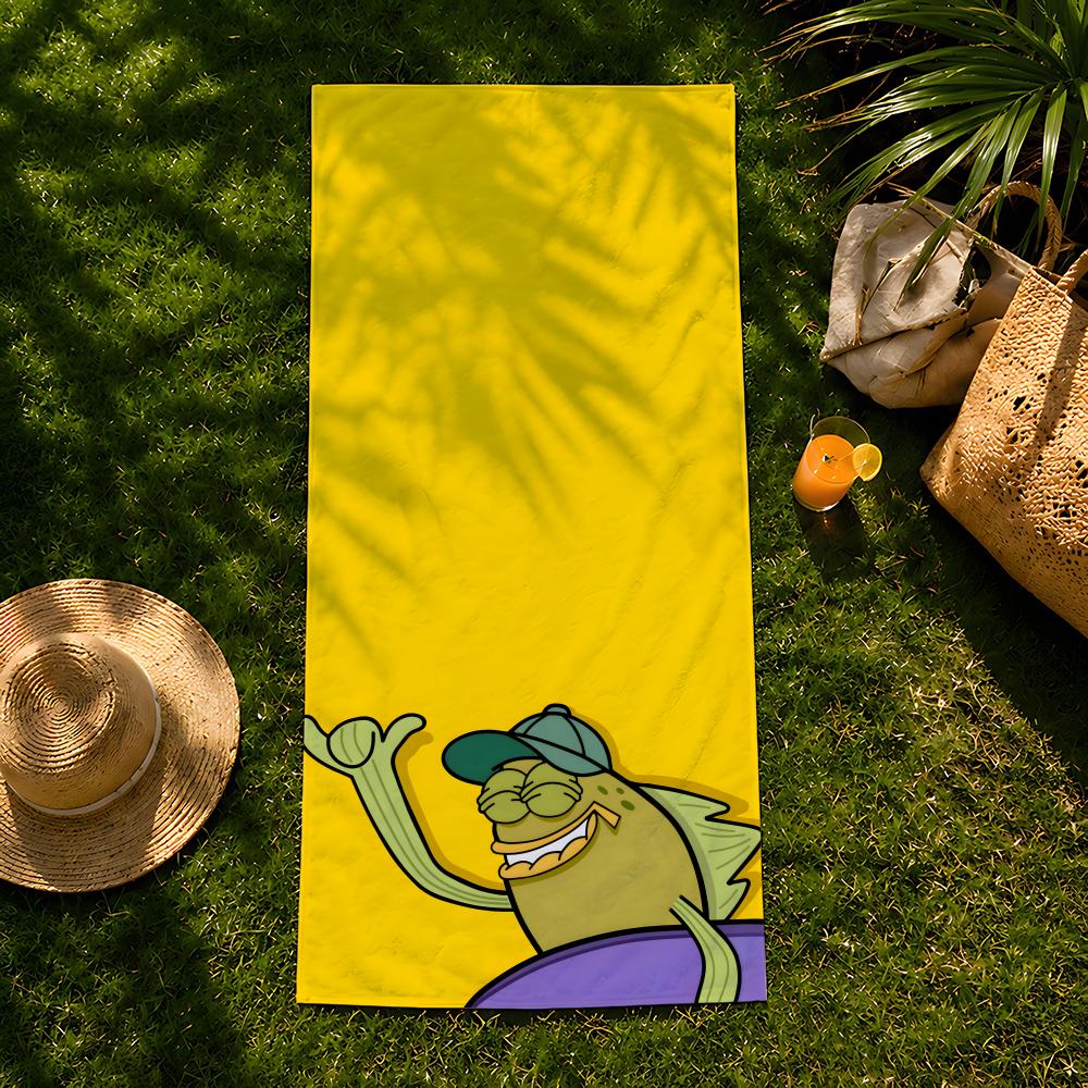 Art cartoon a-abstract F-Fish Towel beach towel, quick drying absorbent bath towel for Swim,Gym,Camping,Outdoor