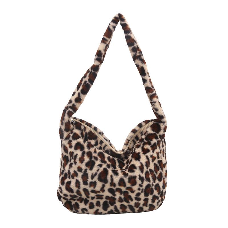 Tide Shoulder Bag Women'S Plush Lamb Wool Foreign Woolen Casual Large-Capacity Messenger Bag