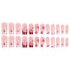 24-Piece European & American 3D Floral Wearable False Nails with Middle Water Pipe Design