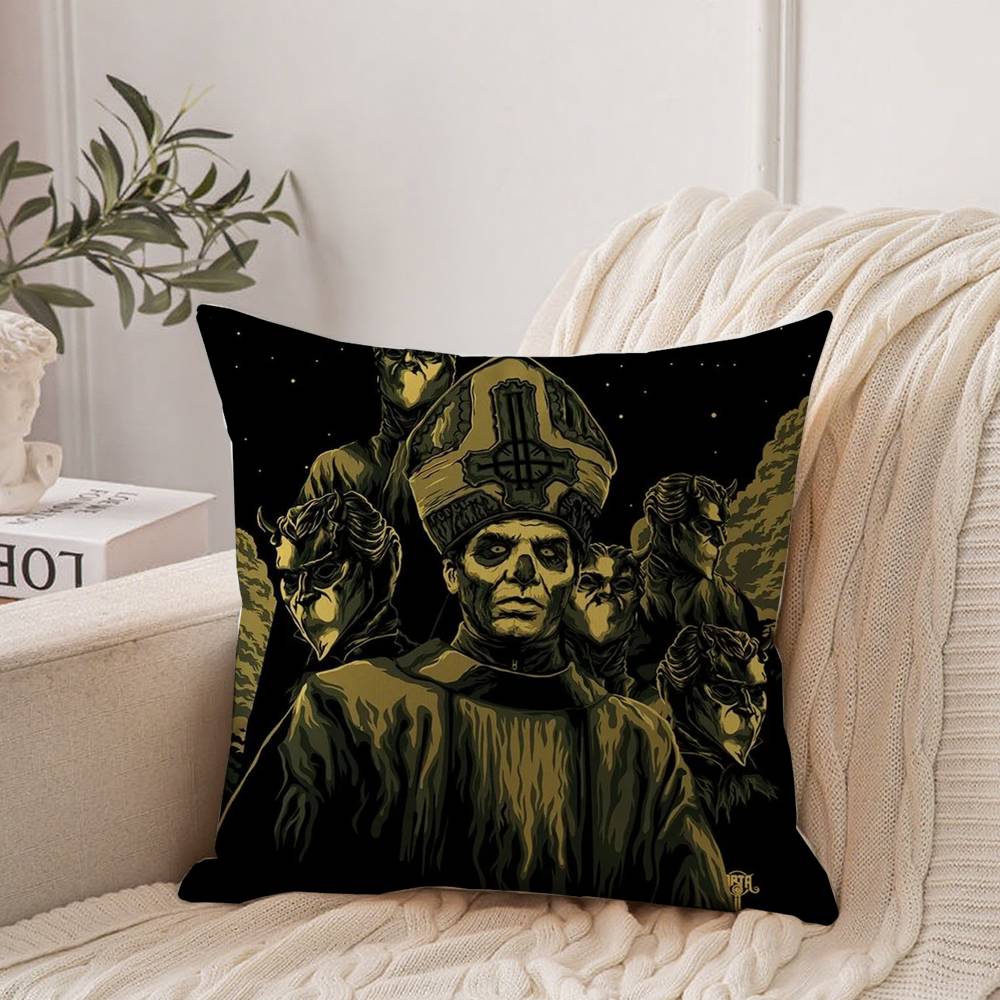 Rock Band Pillow Covers G-GhostS Band Cartoon Pillow Case Home Decor Throw For Sofa Bed Car Room Decor Gift Idea