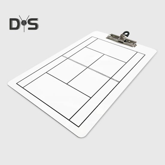 Trocken abwischbare Tennis-Coaching-Zwischenablage, doppelseitiges taktisches Tennis-Whiteboard mit Markierungsstift für das Tennistraining