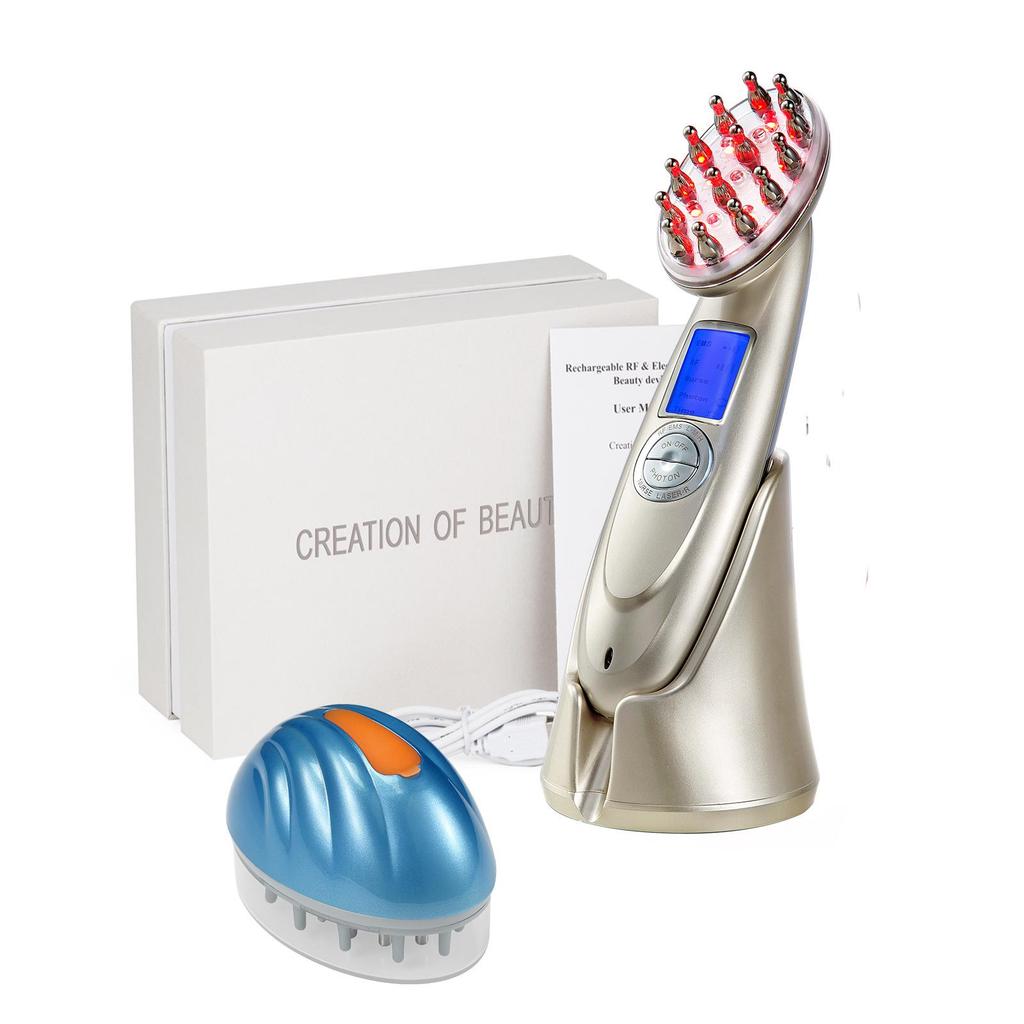 Microcurrent Vibration & Red Light Laser Hair Massager Comb
