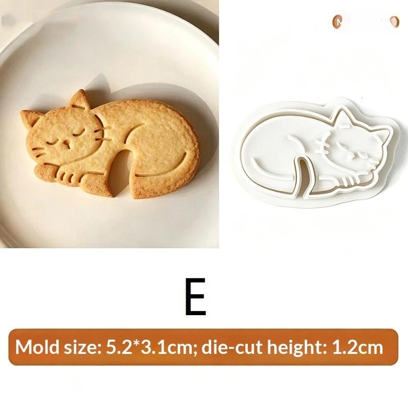 1/5 Stück Hängende Tasse Katzenkeksform Cartoon-Tier 3D-Keksausstecher Fondant-Backform