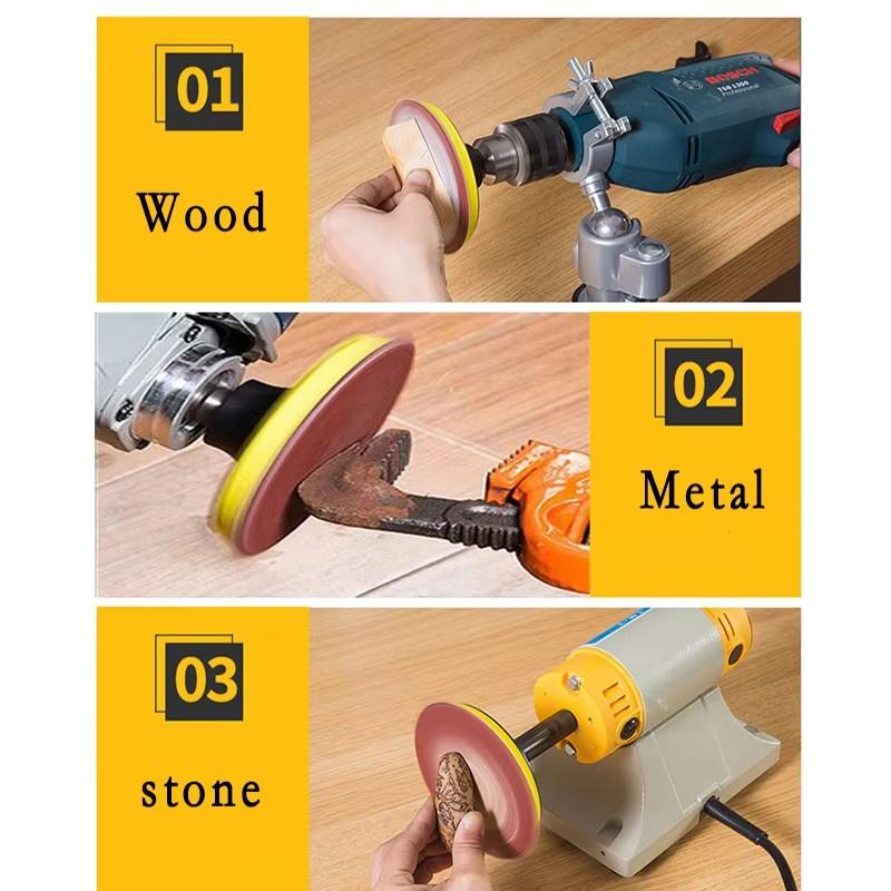 Set 50-100 buc Discuri de șlefuit 2 inch Kit pad pentru mașină de găurit, polizor, scule rotative cu placă suport Include hârtie abrazivă cu granulație 60-2000