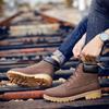 Men's Winter Boots, Casual Leather Short Boots, Snow Boots, Flat Boots, Fashionable and Comfortable British Style