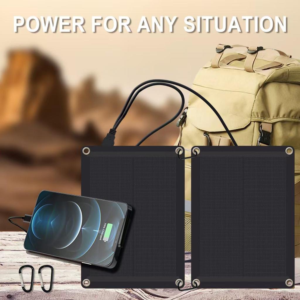 Parallel Black 12W X 6W Solar Panel with USB Output and 5V Solar 2A Fast Charging In Parallel Compatible with USB Output Lightweight and Weighing Just