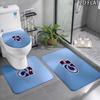 3pcs Trabzonspor2 Pattern Flannel Nonslip Absorbent Washable Decorative Bathroom Home Toilet Seat Cover Mat