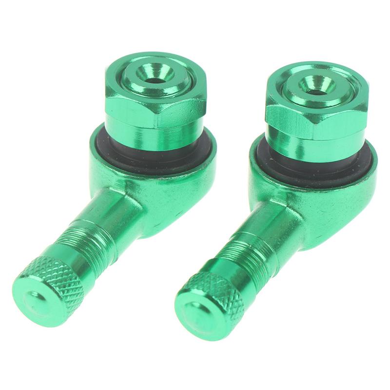 2Pcs Cnc Motorcycle 90 Degree Angle Wheel Tire Stem Tubeless Valve Aluminum