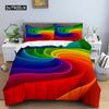 Geometric Duvet Cover Set Queen Size Abstract Art Rainbow Glass Bedding Set Colorful Polyester Quilt Cover Pillowcase for Kids