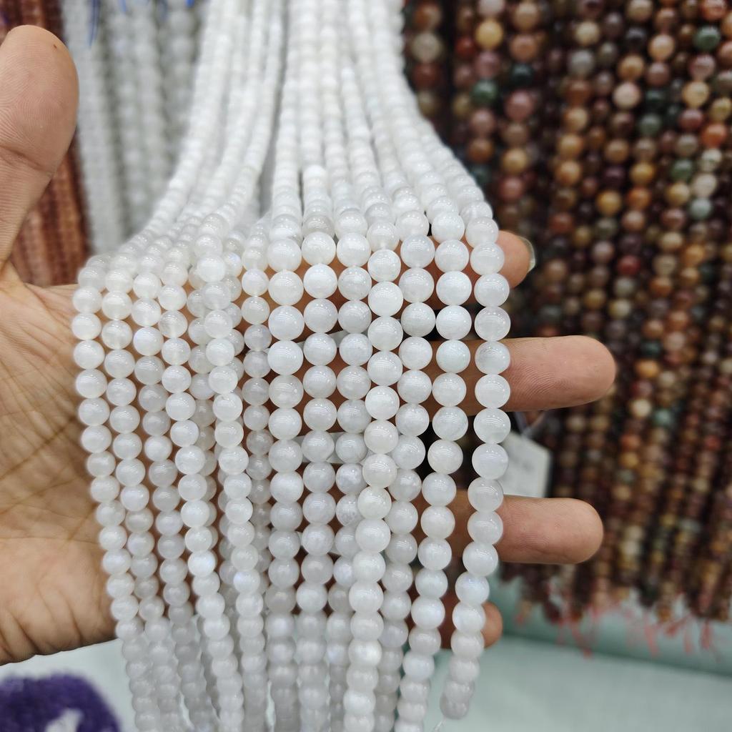 7A Grade Natural Blue Moonstone Round Beads for DIY Jewelry Accessories
