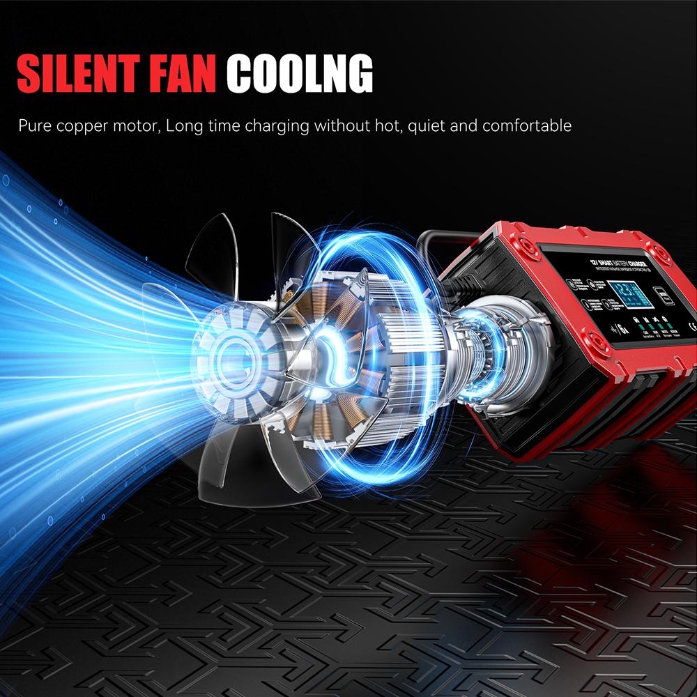 Intelligent Pulse Repair Multifunctional 12V 6A Portable Lead-Acid Smart Battery Charger Maintenance 2025 New Car Motorcycle SUV Battery Charging