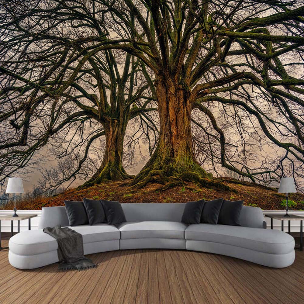 Natural Forest Tapestry Wall Hanging Home Art Decoration Hanging Painting Living Room Dormitory Outdoor Picnic Mat Bed Sheet