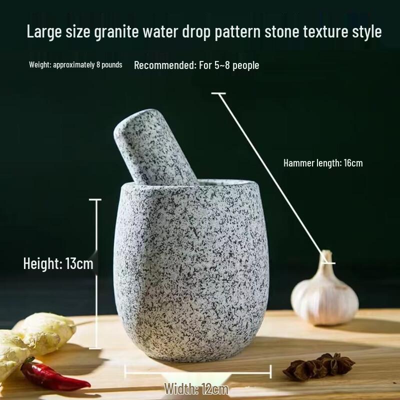 Granite Teardrop Stone Pestle and Mortar
