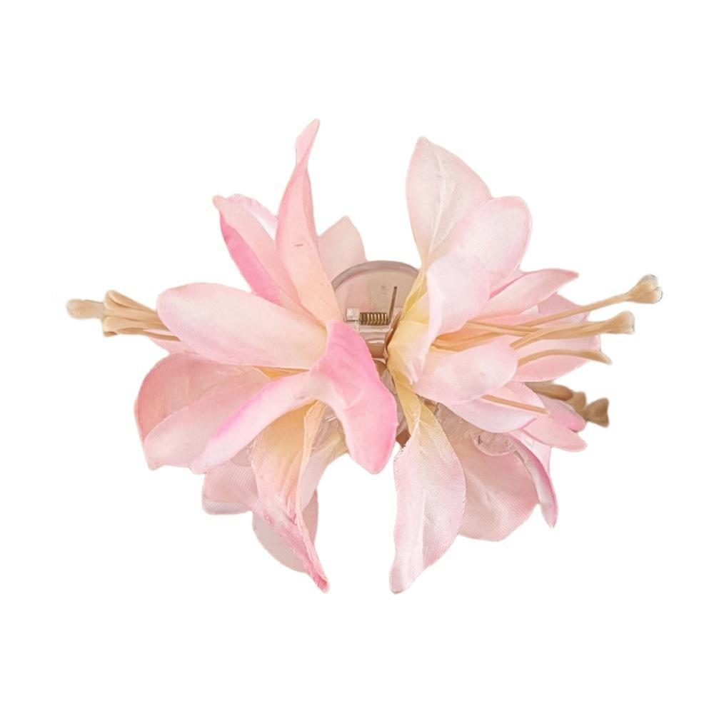 Hawaiian Flower Hair Clip/Claw for Women Artificial Floral Shark Clip Lily Barrettes Hairpin Accessories Vacation Beach Gifts