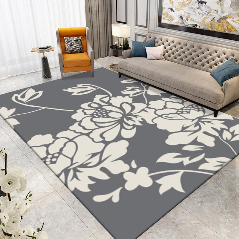 WTEMPO Retro Living Room Carpet  French Medieval Style Sofa Floor Mat Bedroom Bedside Carpet
